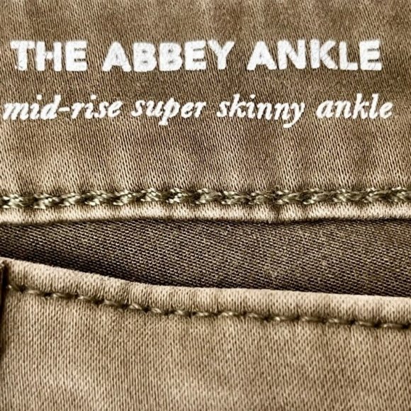 Adriano Goldschmied for Anthropologie Abbey Sateen Ankle Jeans - Olive - 32R - Picture 9 of 12